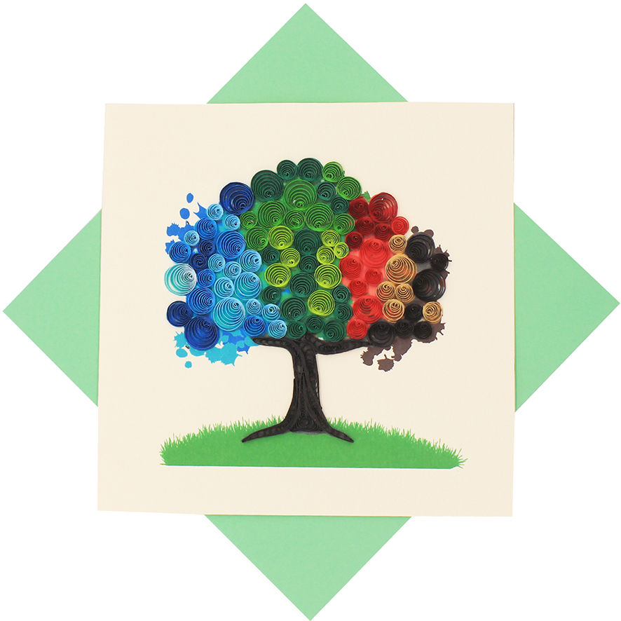 Quilled Four Seasons Tree Card